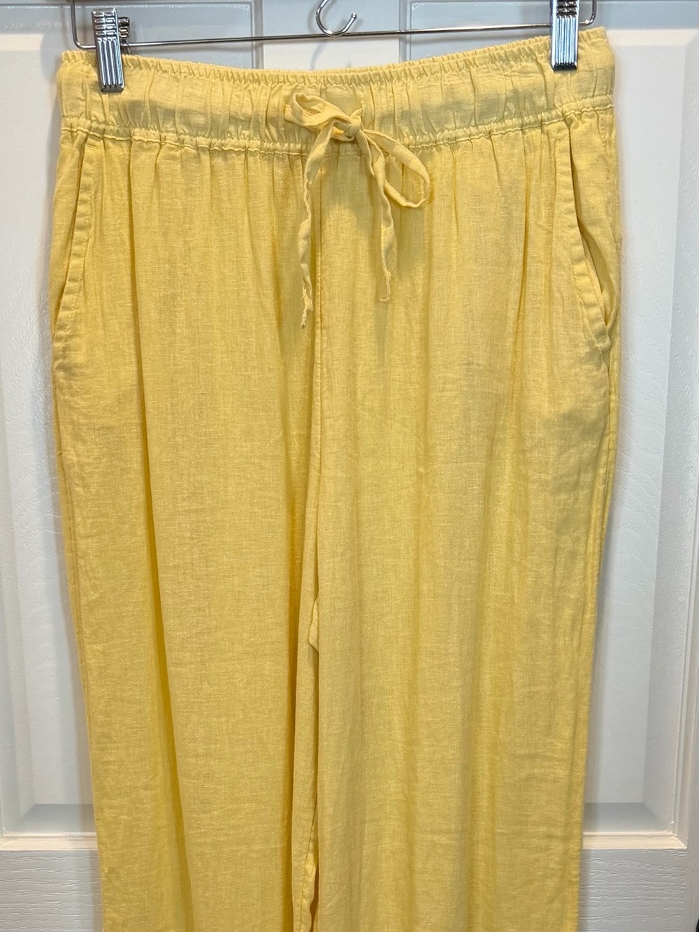 C&C California Lemon Yellow Wide Leg Drawstring Beach Pants Swim Coverup